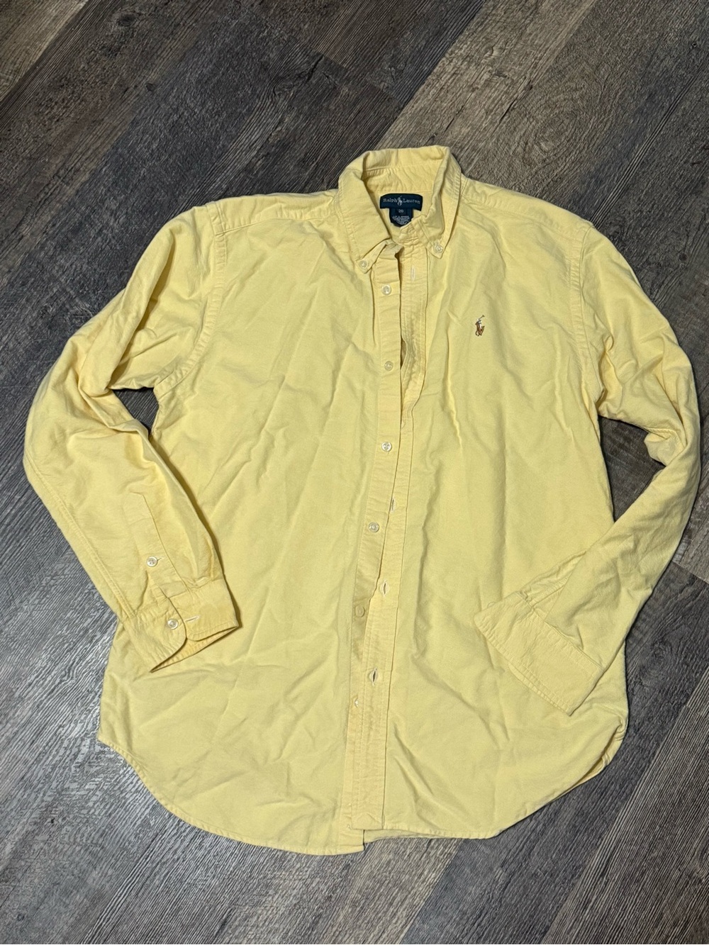 Polo Ralph Lauren Boys Size 20 Yellow Oxford Button Down